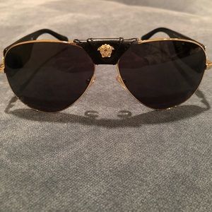 Versace Gold Aviator Sunglasses